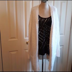 White Fluffy MUDD Cardigan